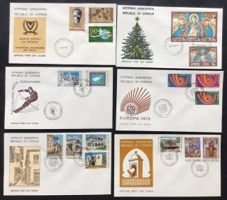 Cyprus.  6 First Day Covers.  Issued 1970 To 1973