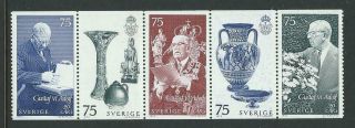 1972 Sweden 90th Birthday King Gustav Vi Adolf Booklet Pane Mnh (scott 985a)