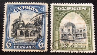 Cyprus 1934 2 X Stamps To 18 Piastres Vfu