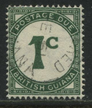British Guiana 1940 1 Cent Green Postage Due On Ordinary Paper