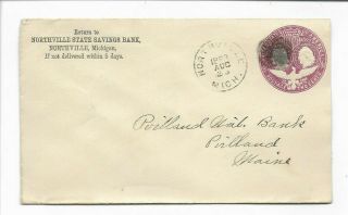 1893 Northville State Savings Bank - Northville,  Michigan Canceled Cover