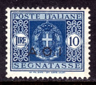 Italian East Africa Postage Due J12 10l Blue,  1941,  F,  Nh
