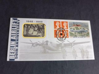1999 Berlin Airlift Label & Booklet Pane Benham Blcs156 First Day Cover Bx