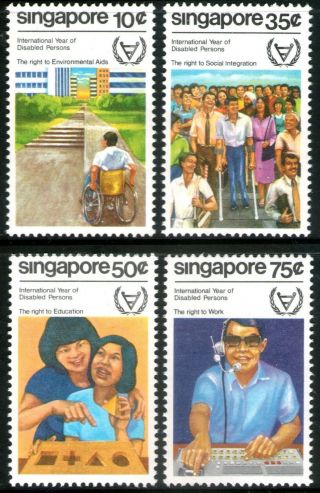 Singapore 1981 Year For Disabled Persons Set Of 4 Unhinged