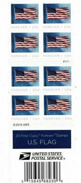 Book Of 20 Us Flag Forever Stamps Usps First Class Forever Booklet