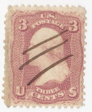 Us Stamp Scott 65 Rose - 1861 3c George Washington National Bank Note