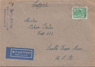 Germany 1951 Good Single Franking Cover From Berlin To Usa