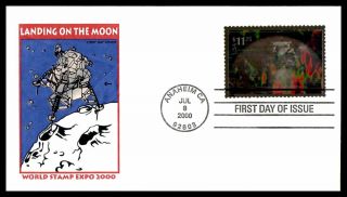 Mayfairstamps Us Fdc 2000 Moon Landing Express Mail Foil Stamp First Day Cover W