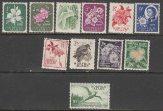 Norfolk Isl 1953 Part Set To Top Value All N/h (missing Two Issues)