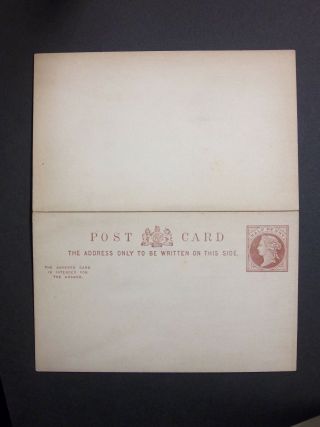 Gb Postal Stationery 1883 Qv 1/2d,  1/2d Brown Reply Postcard Size A Cp13