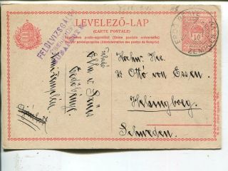 Hungary 10f Censor Postal Card To Sweden 1916