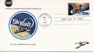 Us Fdc 1529 Skylab,  Lbj Space Center Stamp Club (2066)