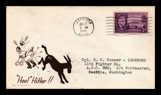 Dr Jim Stamps Us Wwii Patriotic Cachet Cover Apo 986 Backstamp 1945