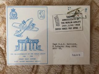 Gb 1968 Berlin Airlift Anniversary (gatow Philatelic Society Cover (114108)