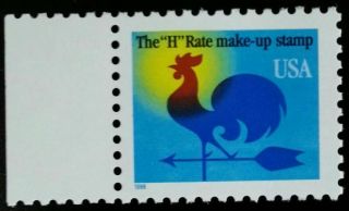 1998 1c Weather Vane " H " Rate Make - Up Stamp Scott 3258 F/vf Nh