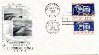 1959 Opening Of The St.  Lawrence Seaway Fdc (1131) Artcraft