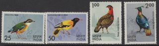 India Sg763/6 1975 Indian Birds Mnh