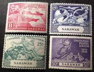 Sarawak 1949 Upu Set Of 4 Stamps Hinged