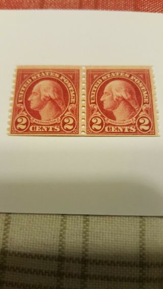 Us Stamps George Washington 2 Cents Line Pair Mnhog
