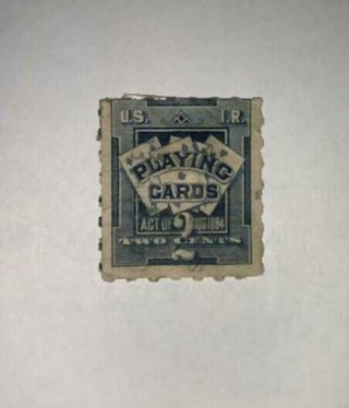 1896 - 99 Us Revenue - Playing Card 2c Sc Rf3 Hinged Cat $15.  00