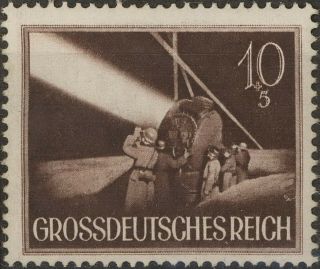 Stamp Germany Mi 878 Sc B262 1944 Ww2 Fascism Army Searchlight Wehrmacht Mnh