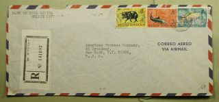 Dr Who 1971 British Honduras To Usa Registered Air Mail Fish C137099