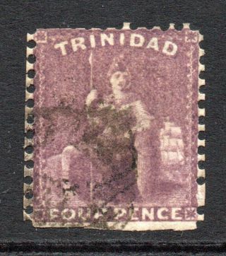Trinidad 4 Pence Deep Purple Stamp C1862 - 63