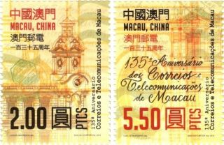 2019 Macao 135th Anniversary Of Macao Post And Telecommunications Set Of Stamps