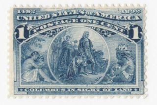 Us Scott 230 - 1893 1c - Columbian Exposition: Columbus In Sight Of Land -