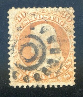 U.  S.  Stamp,  Scott 71,  No Grill,  Fancy Cancel,  Scv: $210.