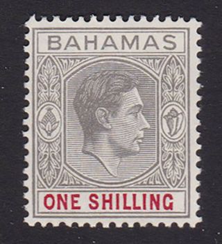 Bahamas.  Sg 155,  1/ - Grey Black & Carmine.  Thick Paper.  Mounted.