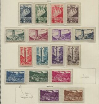 Andorra French Administration Sc 124 - 141 (no 136) Most Mh $98
