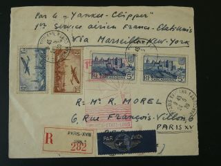 First Flight Registered Cover France To United States By Yankee Clipper 1939
