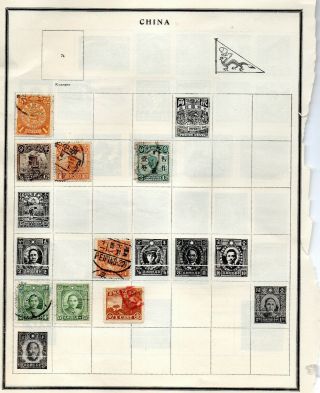 China 8 Stamps Vf Pre - 1945 From An Old Scott Album