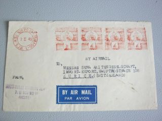 4 Early India Postage Paid Stamps On Cover (1949)