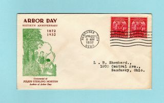 U.  S.  Fdc 717 Arbor Day Stamp From 1932