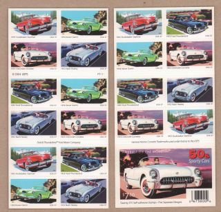 {bj Stamps} 3935b Sporty Cars Of The 