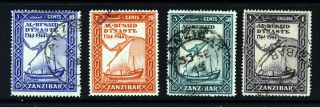 Zanzibar 1944 Bicentenary Of Al - Busaid Dynasty Set Sg 327 To Sg 330 Vfu