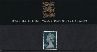 (35963) Gb Presentation Pack £1.  60 Definitive 1987 No Cellophane Cover