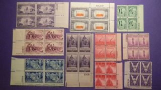 (10) U.  S.  Stamp Plate Blocks Scott 900 - 909,  Mint/ngh/og