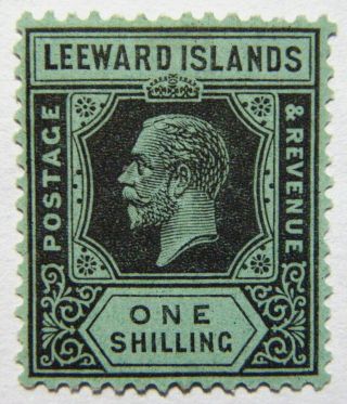 Leeward Islands Stamp 1921 - 32 1s King George V Scott 76 Sg73 Og Lh - H