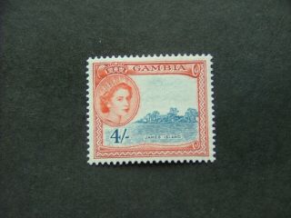 Gambia Qeii 1953 4/ - Grey - Blue & Indian Red Sg182 Mm