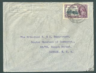 Malaya Singapore Neat Airmail Cover To London With 25c Silver Jubilee