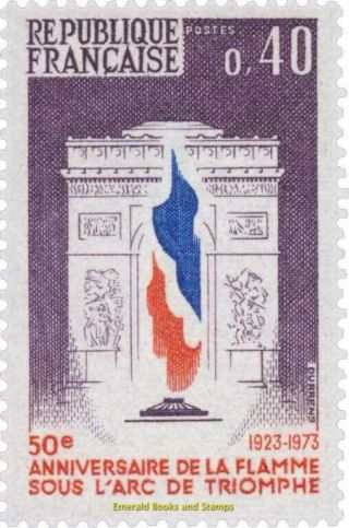 Ebs France 1973 50th Anniversary Of The Arc De Triomphe Flame 1777 Mnh