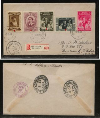 Belgium Semi Postal Stamps On Registered Cover To Us 1939 Kl0308