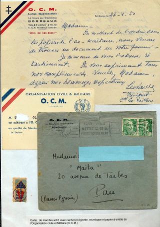France Ocm Red Cross 1940s/50s Covers Letters Pieces (mt 384