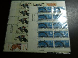 Us Postage Never Hinged Blocks Of 6 Cent Stamps $12.  00 Face (m)