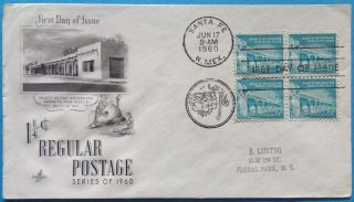 Us Fdc 1960 Santa Fe,  Nm (e8) 1 1/4 Cent Regular Postage