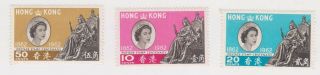 (k158 - 105) 1962 Hong Kong Set Of 3 Stamps Post Centenary Of 10c To 50c (df)
