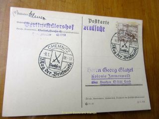 Ebs Germany Sonderstempel 1938 Chemnitz Tag Der Briefmarke1300